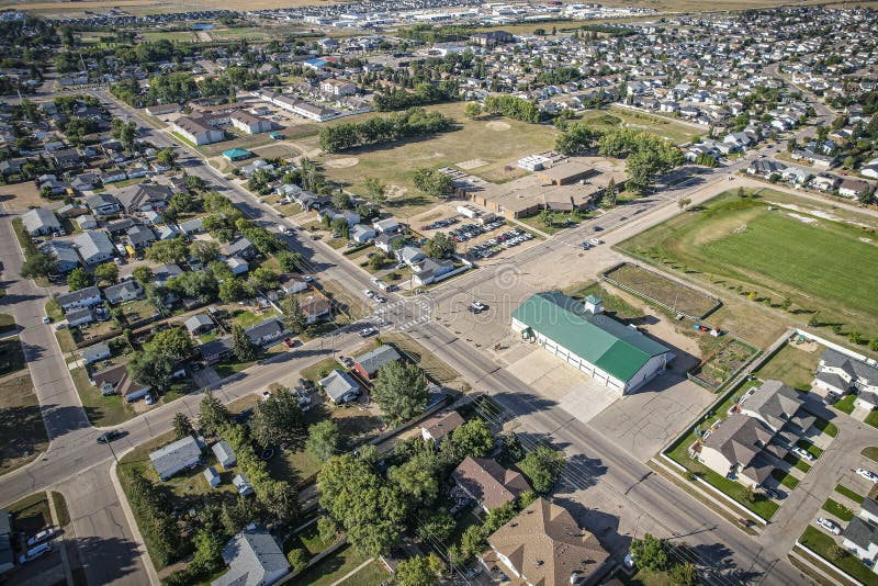 Aerial View of Warman in Central Saskatchewan, Canada Stock Image