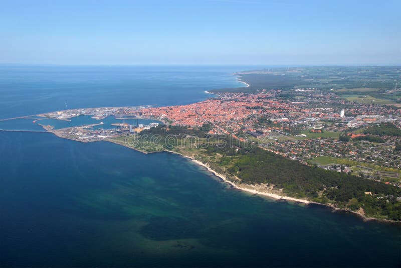 Aerial View of the West Coast of Bornholm Stock Image Image of roenne