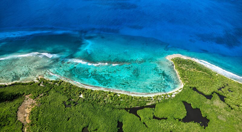 France. Guadeloupe, La Desirade island, Grande Anse (aerial view) //  Guadeloupe, ile de la Desirade, Grande Anse (vue aerienne Stock Photo -  Alamy