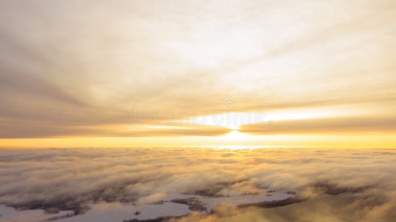 Aerial view White clouds in blue sky. Top view. View from drone. Aerial bird`s eye view. Aerial top view cloudscape. Texture of c