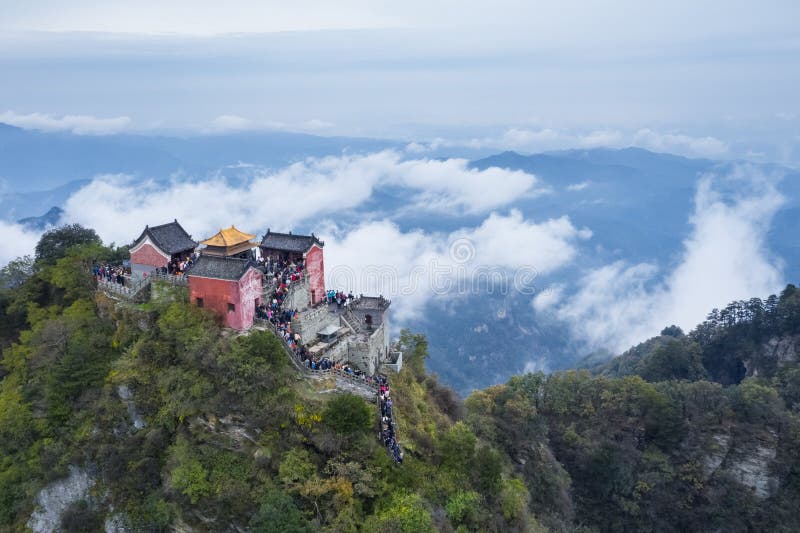 Aerial View of Golden Palace on Wudang Mountain Editorial Photo - Image ...