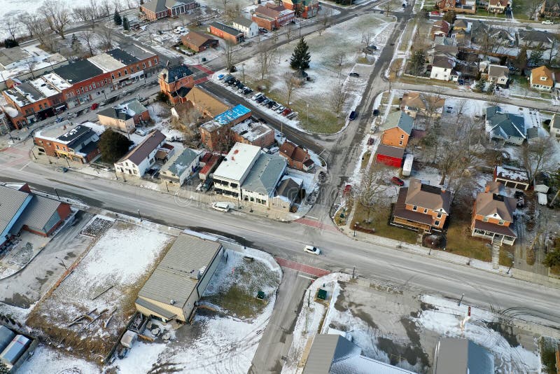 Aerial Winter Scene of Cayuga, Ontario, Canada Editorial Photo Image