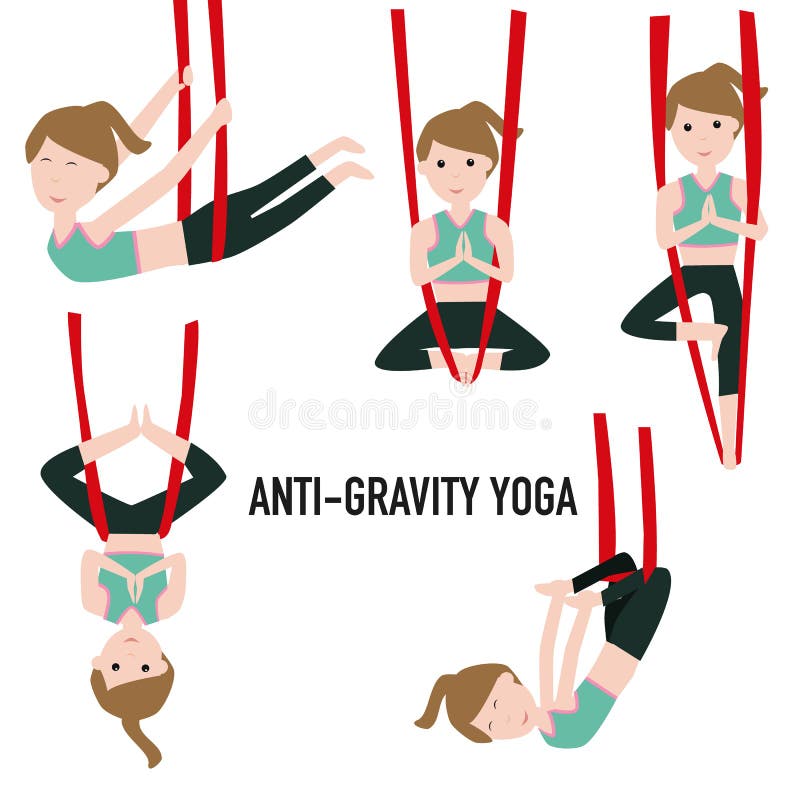 Aerial Yoga. Aero Yoga. Anti-gravity Yoga. stock illustration Aerial Yoga. Aero Yoga. Anti-gravity Yoga. stock illustration