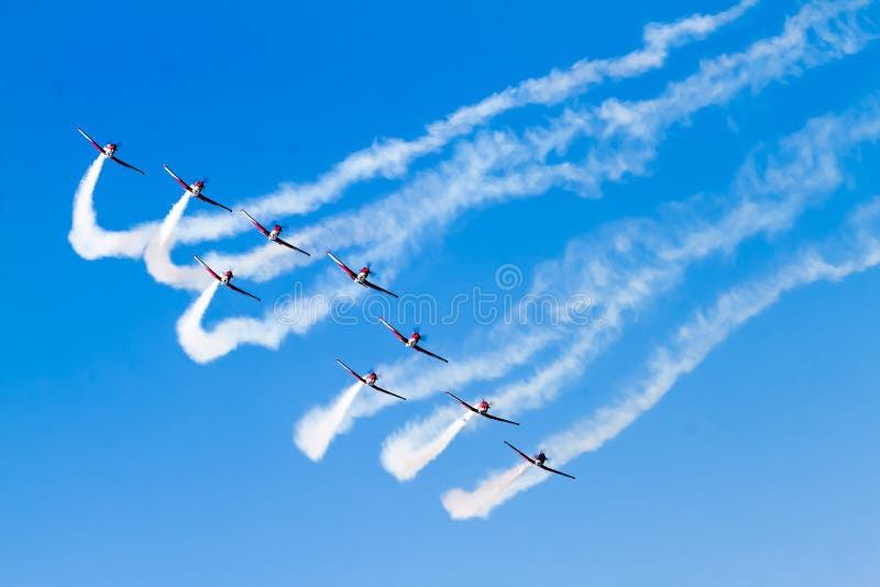 Aerobatic group on the airshow