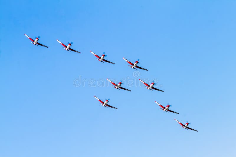 Aerobatic group on the airshow