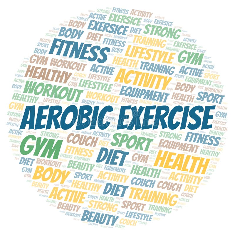 Aerobic Exercise Word Cloud Stock Illustration - Illustration of