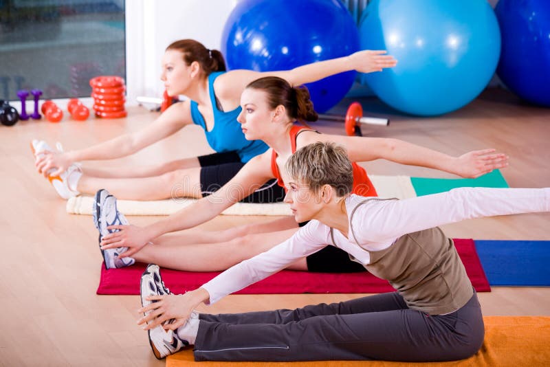 Aerobics women royalty free stock photos