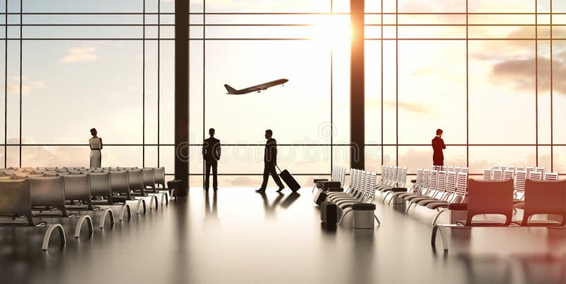 Aeroporto com povos imagens de stock Aeroporto com povos imagens de stock