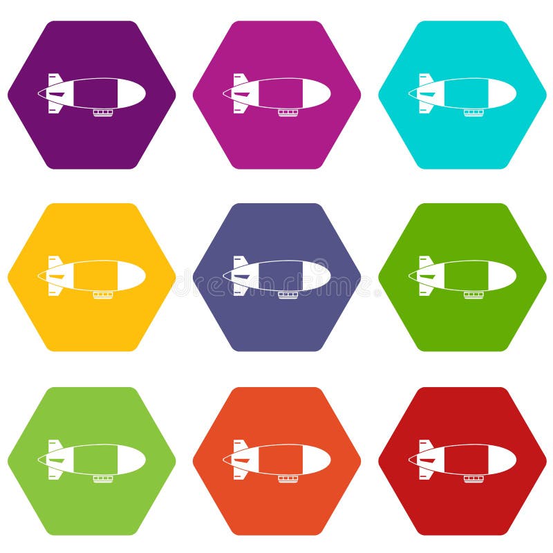 Download Aerostat Airship Icon Blue Vector Isolated Stock Vector ...