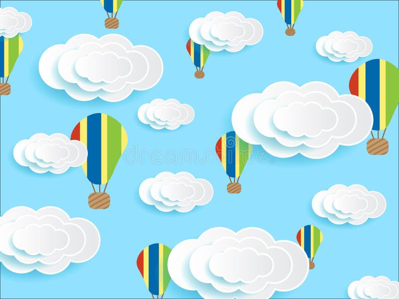 Aerostato variopinto nel vettore del cielo illustrazione di stock Aerostato variopinto nel vettore del cielo illustrazione di stock