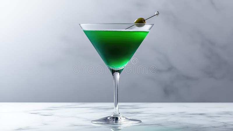 Aestetisk grön martini royaltyfri illustrationer