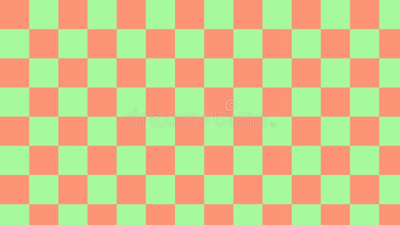 Aestetisk grön och orange schackbräda med kontrollerad gingham plaid tartan-bakgrund illustration perfekt för skrivbordsbakgrund royaltyfri illustrationer