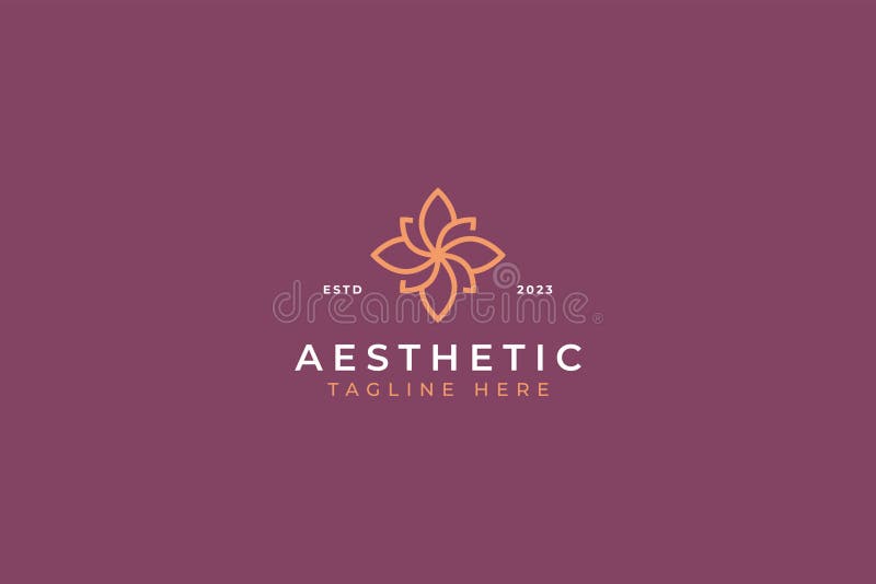 Aesthetic Nature Floral Feminine Beauty Sign Symbol Logo Stock Vector