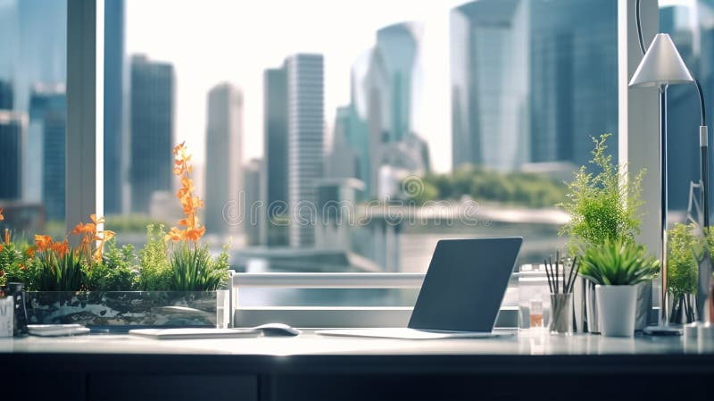 Aesthetic Minimalism in the Workplace Stock Illustration - Illustration