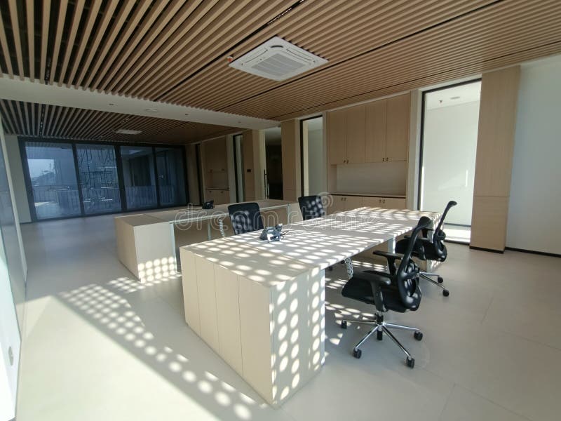 Aesthetic Office Room Photo at the Afternoon Stock Photo Image of