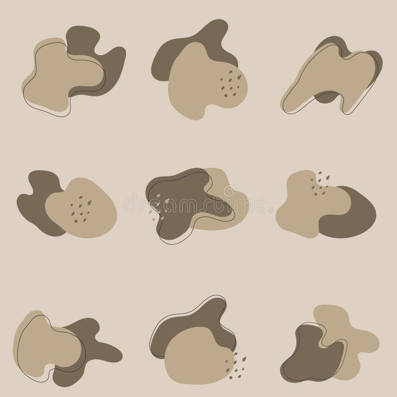 Aesthetic Organic Blob Shapes Element, Hand Drawn Illustration Stock