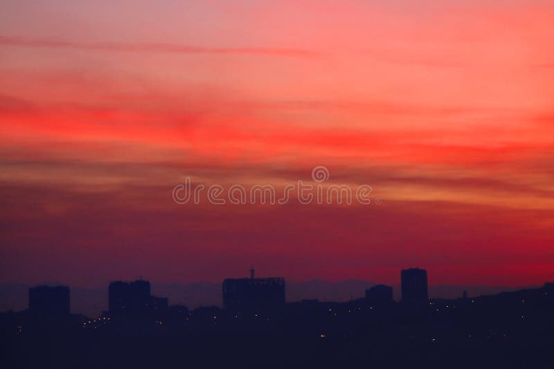 Aesthetic Red Sunrise in City Stock Photo - Image of sunrise, downtown ...