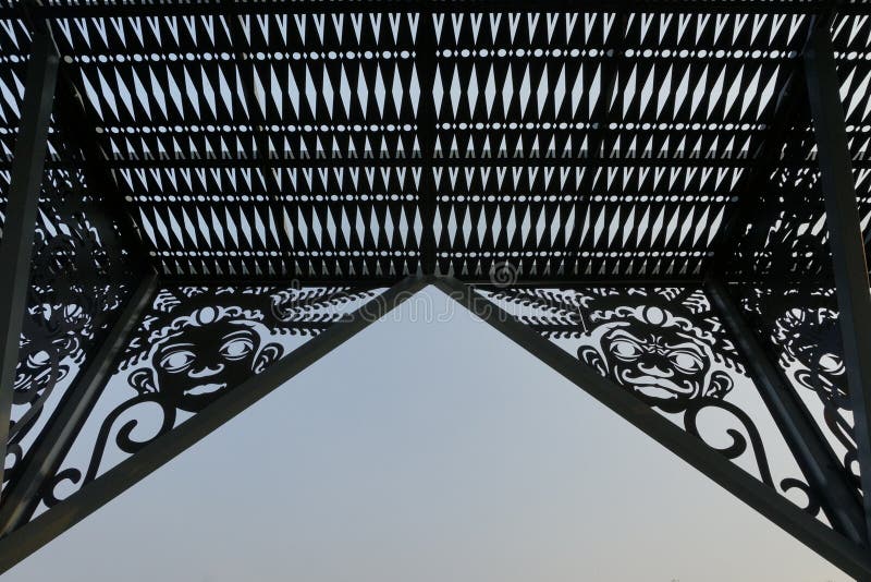 Aesthetic solar heat repellent canopy with modern ethnic style royalty free stock images