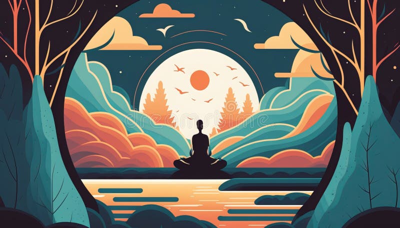 Aesthetic Yoga Pose in a Soothing Atmosphere. AI Generative. Stock  Illustration - Illustration of atmosphere, studio: 271571813