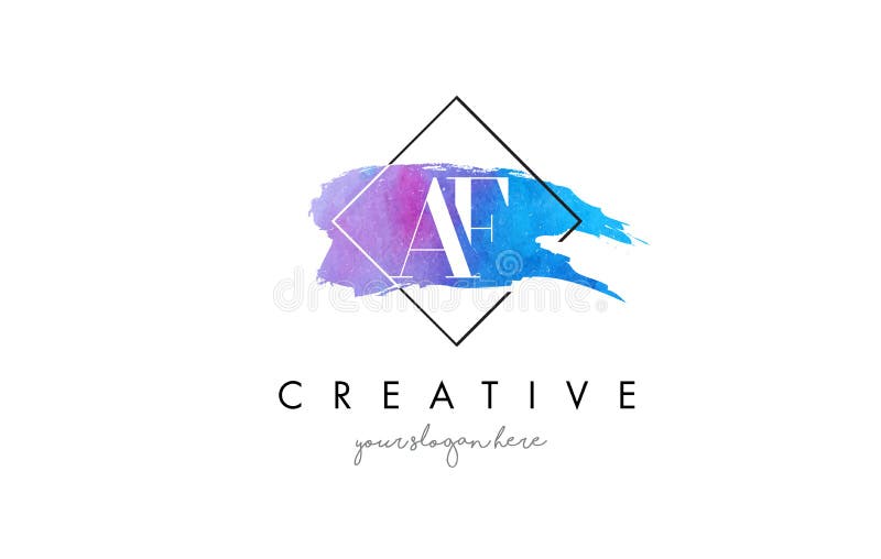 AF Artistiek Waterverf Letterborstel Logo stock illustratie