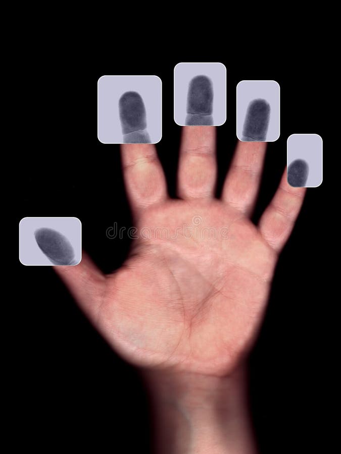 Hand with inverted finger prints. Hand with inverted finger prints