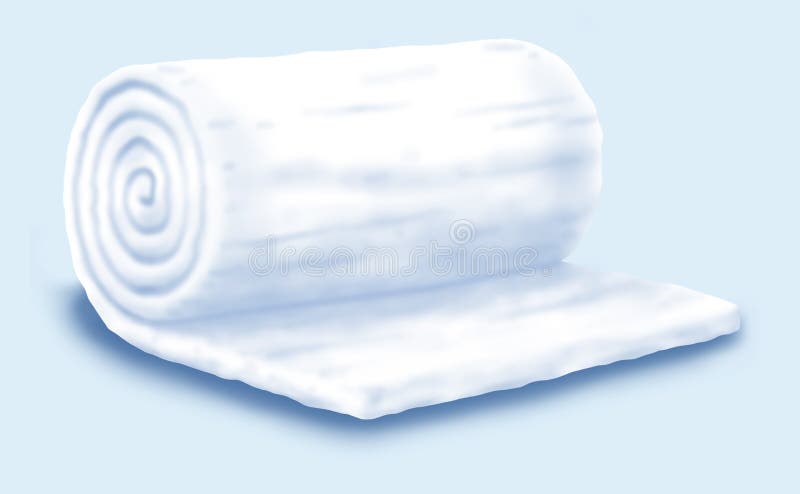 Afbeelding van de katoenrol, gesoldeerd op lichtblauw vector illustratie Afbeelding van de katoenrol, gesoldeerd op lichtblauw vector illustratie