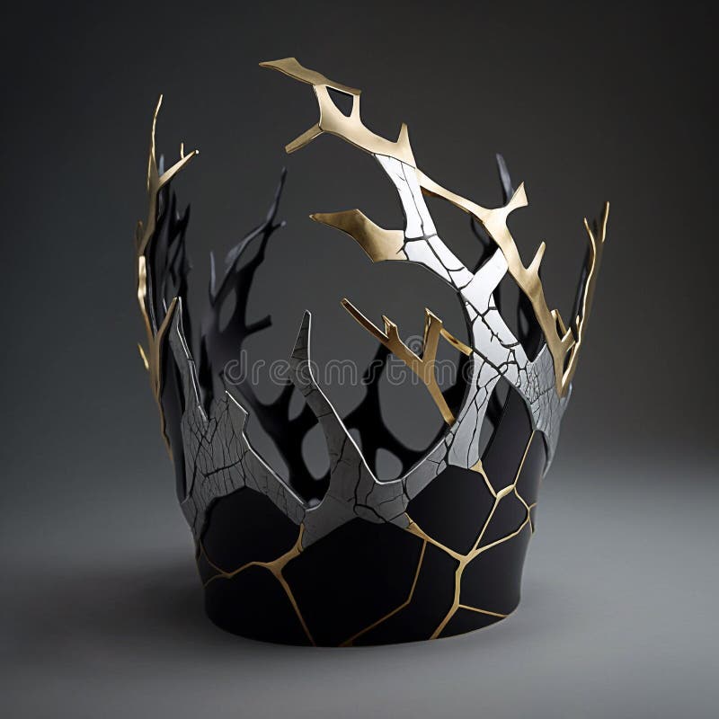 Afbeelding van een zwarte en zilverkroon stock illustratie
