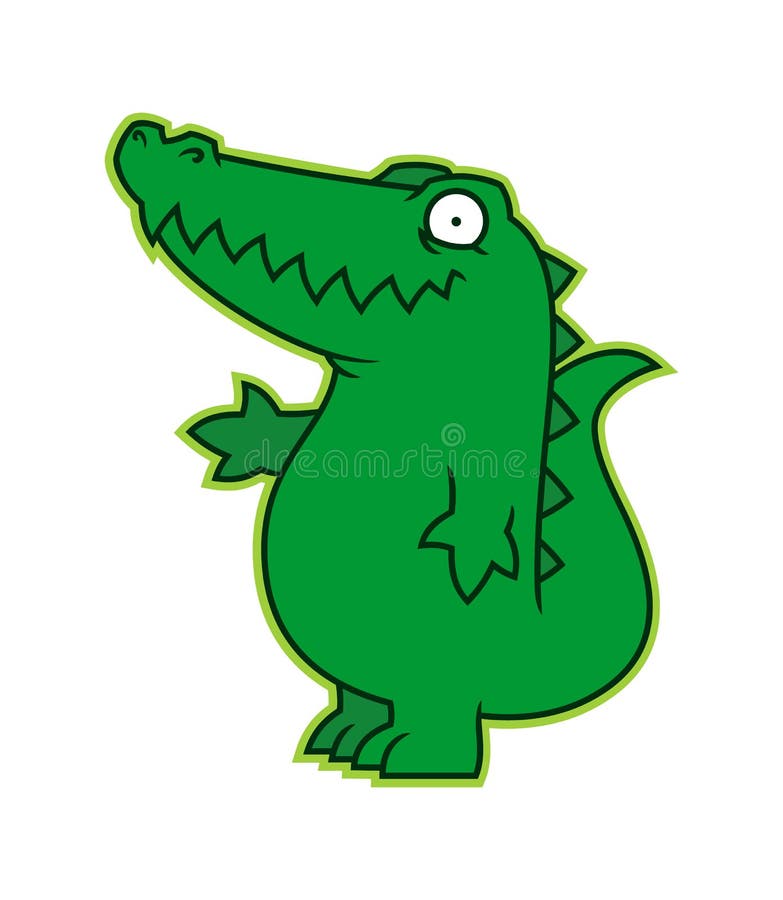 Affable alligator, crocodile or dinosaur - cartoon vector character mascot. Affable alligator, crocodile or dinosaur - cartoon vector character mascot