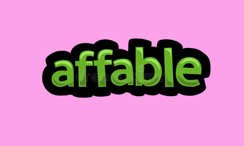 AFFABLE writing vector design on a pink background very simple and very cool