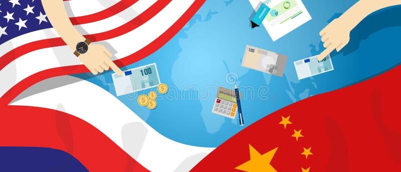 Affaire internationale de guerre froide du commerce d'affaires de relation de l'Amérique Etats-Unis Russie Chine illustration de vecteur Affaire internationale de guerre froide du commerce d'affaires de relation de l'Amérique Etats-Unis Russie Chine illustration de vecteur