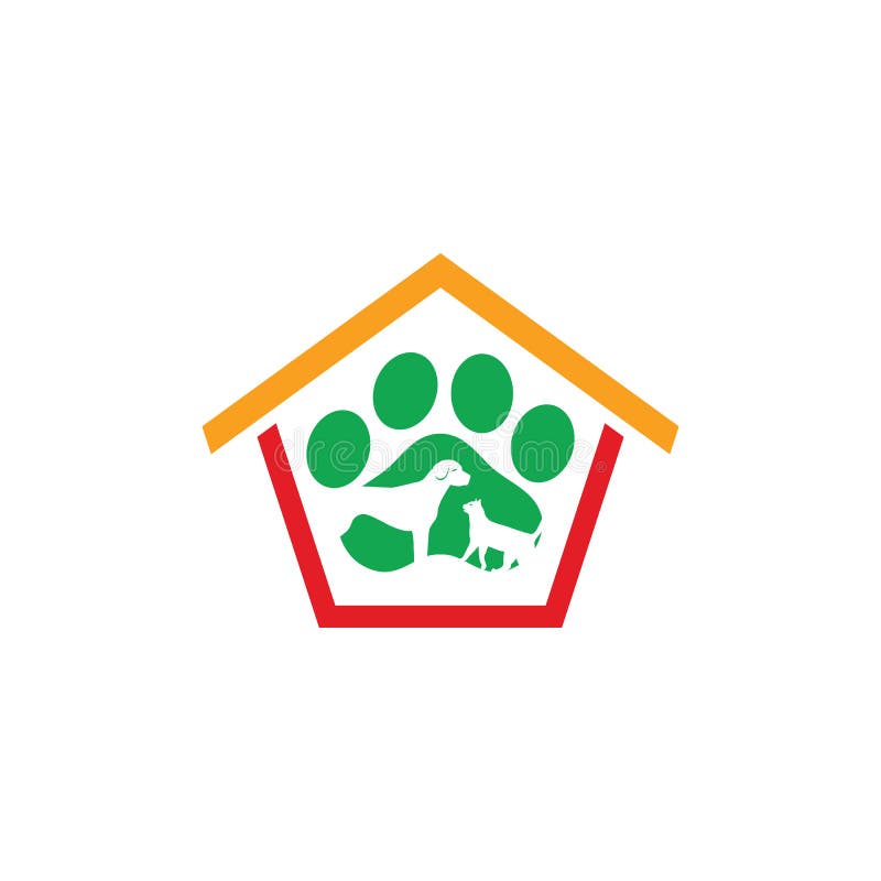 Affaires de logo de soin de magasin de bêtes de Chambre illustration stock Affaires de logo de soin de magasin de bêtes de Chambre illustration stock