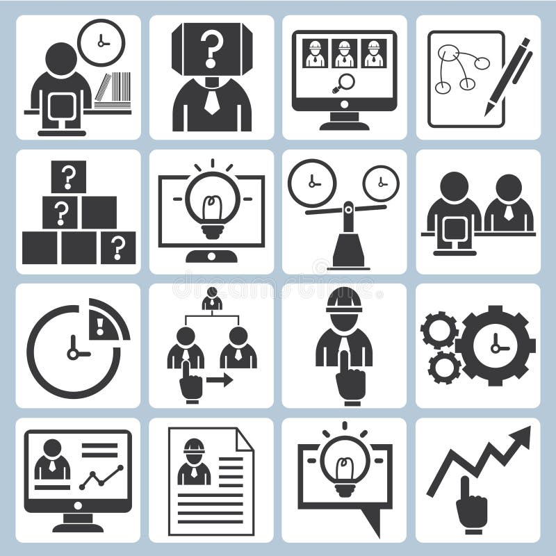 Affaires, icônes de développement d'organisation illustration stock Affaires, icônes de développement d'organisation illustration stock