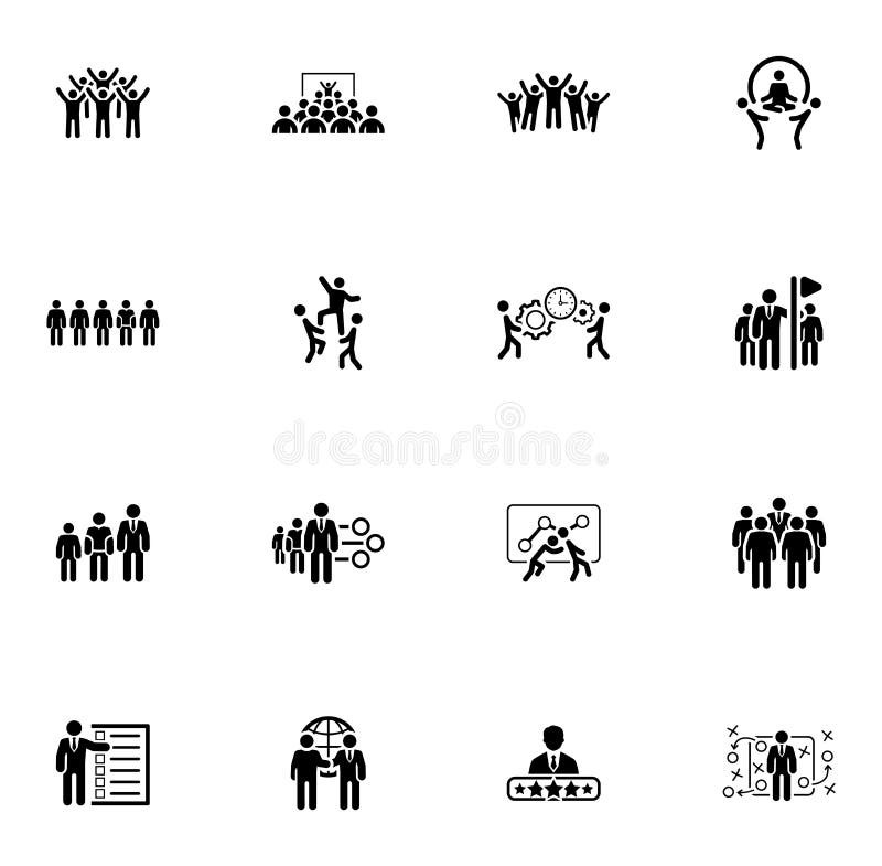Affaires plates Team Icons Set de conception illustration stock Affaires plates Team Icons Set de conception illustration stock