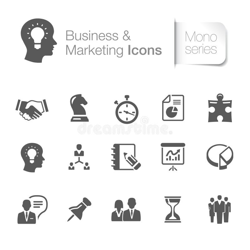 Affare & icone relative commercializzanti illustrazione di stock