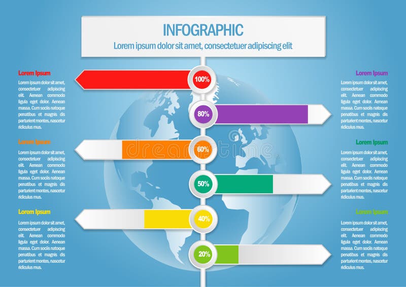 Affare infographic con la mappa e le percentuali di mondo royalty illustrazione gratis Affare infographic con la mappa e le percentuali di mondo royalty illustrazione gratis