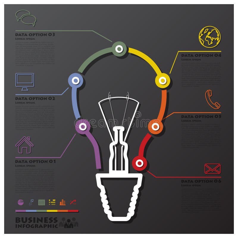 Affare Infographic di cronologia del collegamento della lampadina