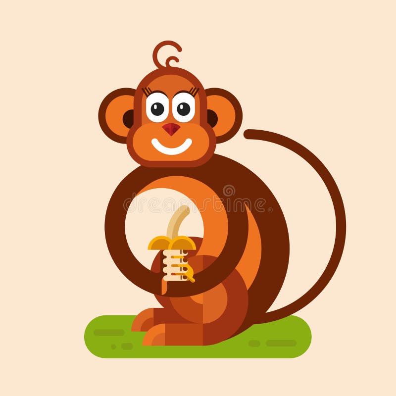Affe Mit Banane Vektor Abbildung Illustration Von Banane