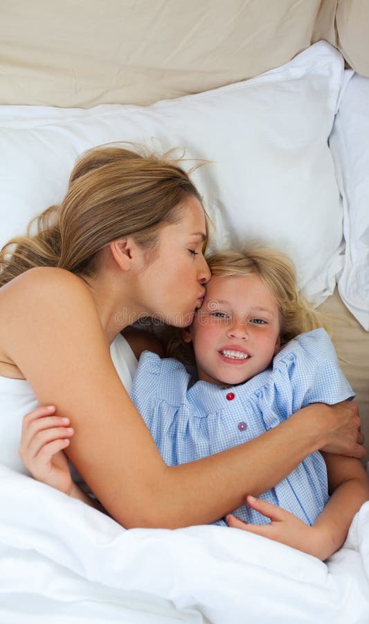 Affectionate Mother Kissing Her Daughter Stock Image Image Of Pretty
