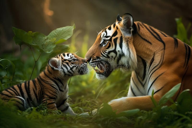 mother tiger and cub