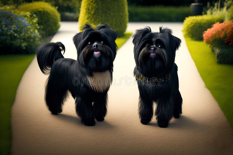 Affenpinscher Monkey Terrier Dog, Generative AI Illustration stock photo