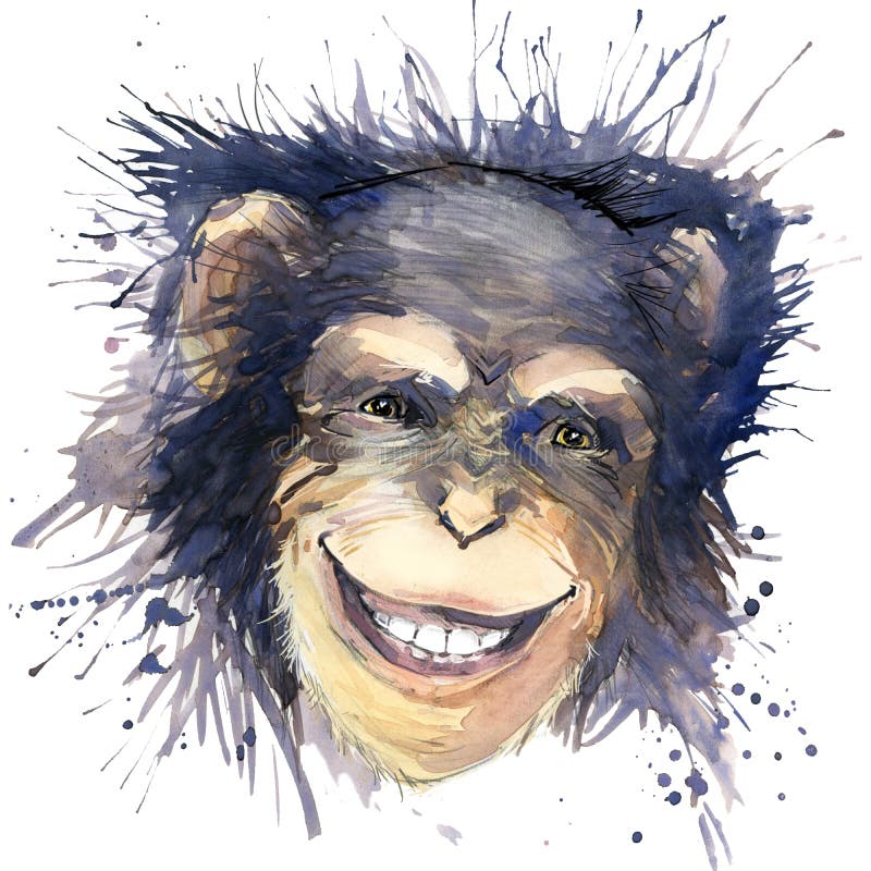 Affeschimpanse T-Shirt Grafiken Schimpanseillustration mit strukturiertem Hintergrund des Spritzenaquarells ungewöhnliches Illust vektor abbildung Affeschimpanse T-Shirt Grafiken Schimpanseillustration mit strukturiertem Hintergrund des Spritzenaquarells ungewöhnliches Illust vektor abbildung