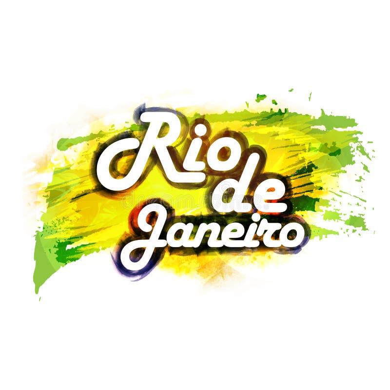 Affiche, Banner met tekst Rio De Janeiro vector illustratie Affiche, Banner met tekst Rio De Janeiro vector illustratie