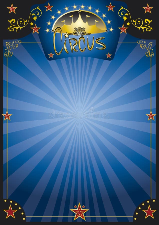 Affiche bleue de nuit de cirque illustration de vecteur Affiche bleue de nuit de cirque illustration de vecteur