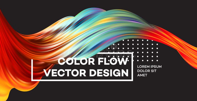Affiche colorée moderne d'écoulement Forme liquide de vague à l'arrière-plan noir de couleur Conception d'art pour votre projet d illustration de vecteur Affiche colorée moderne d'écoulement Forme liquide de vague à l'arrière-plan noir de couleur Conception d'art pour votre projet d illustration de vecteur