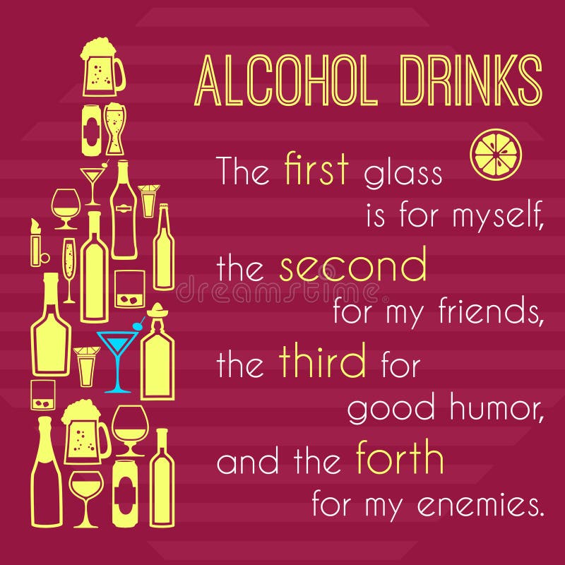 Affiche d'alcool avec des icônes de bouteille