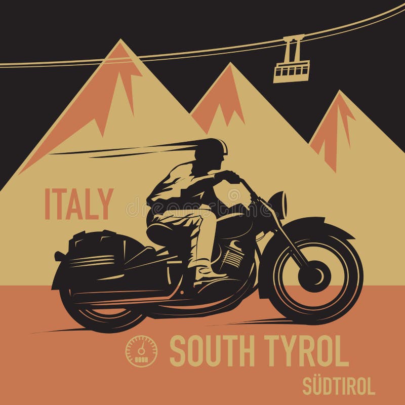 Affiche d'aventure de moto de vintage illustration stock Affiche d'aventure de moto de vintage illustration stock