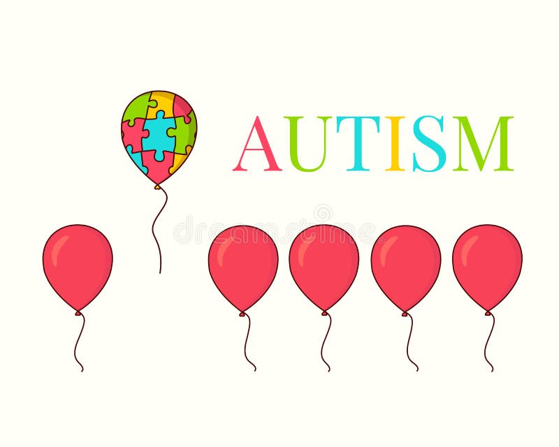 Affiche de ballon de conscience d'autisme illustration stock Affiche de ballon de conscience d'autisme illustration stock