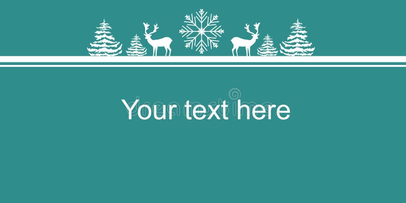 Affiche de bannière de Web de nouvelles années de Noël Flocon de neige de sapins de cerfs communs de silhouettes de blanc L'espac illustration stock Affiche de bannière de Web de nouvelles années de Noël Flocon de neige de sapins de cerfs communs de silhouettes de blanc L'espac illustration stock