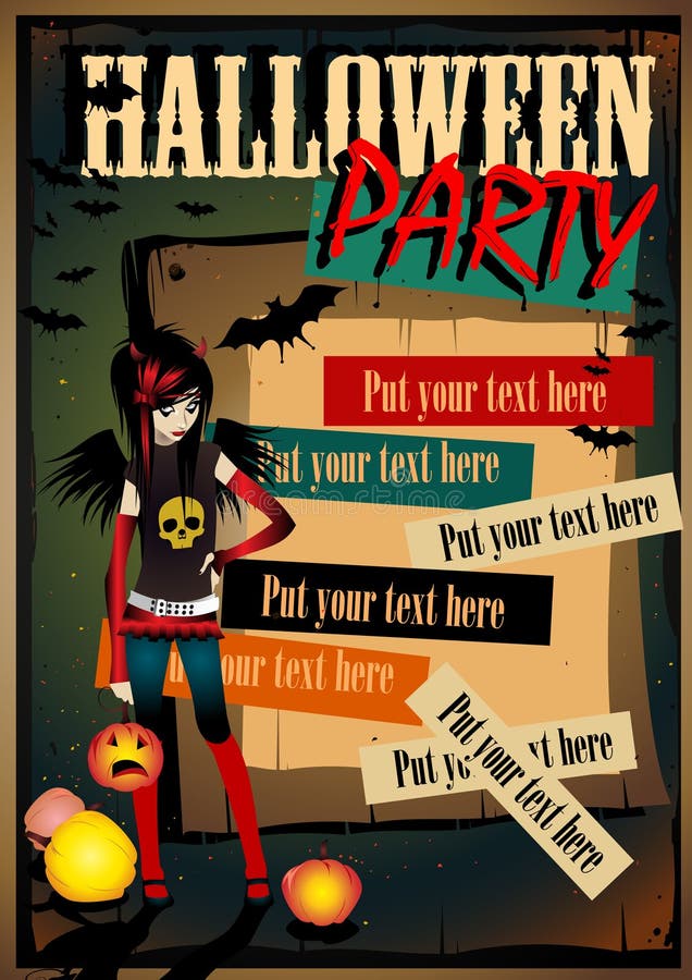Affiche de Halloween de vecteur illustration stock Affiche de Halloween de vecteur illustration stock