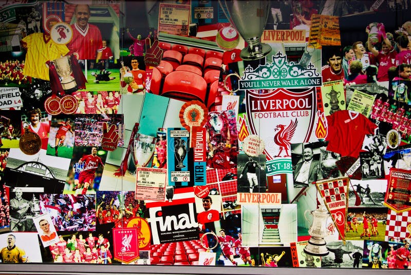 Affiche de Liverpool au stade d'Anfield photos stock Affiche de Liverpool au stade d'Anfield photos stock
